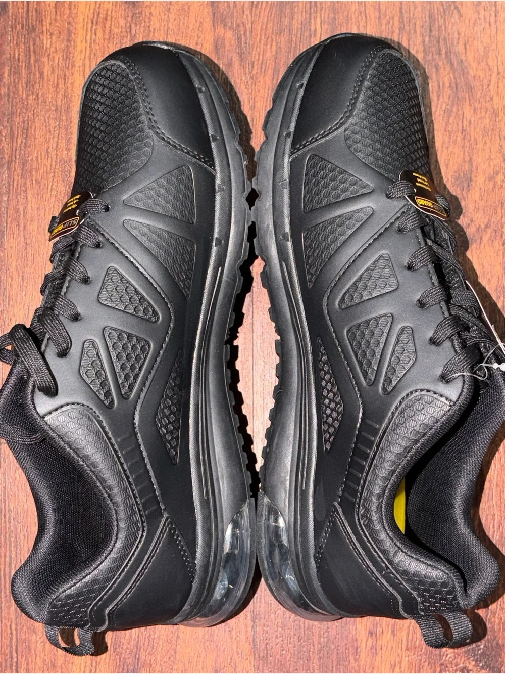 Work shoes size 11 Men's Black Slip Resistant Air Cushion Sneakers black shoes